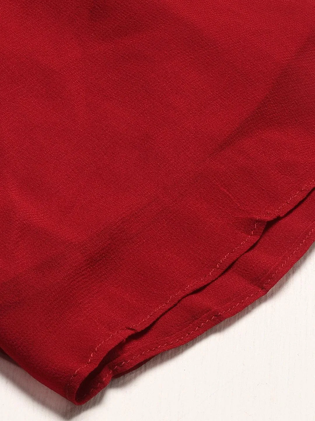 Ethnic Embroidered Peplum Kurta with Sharara & Dupatta - Maroon