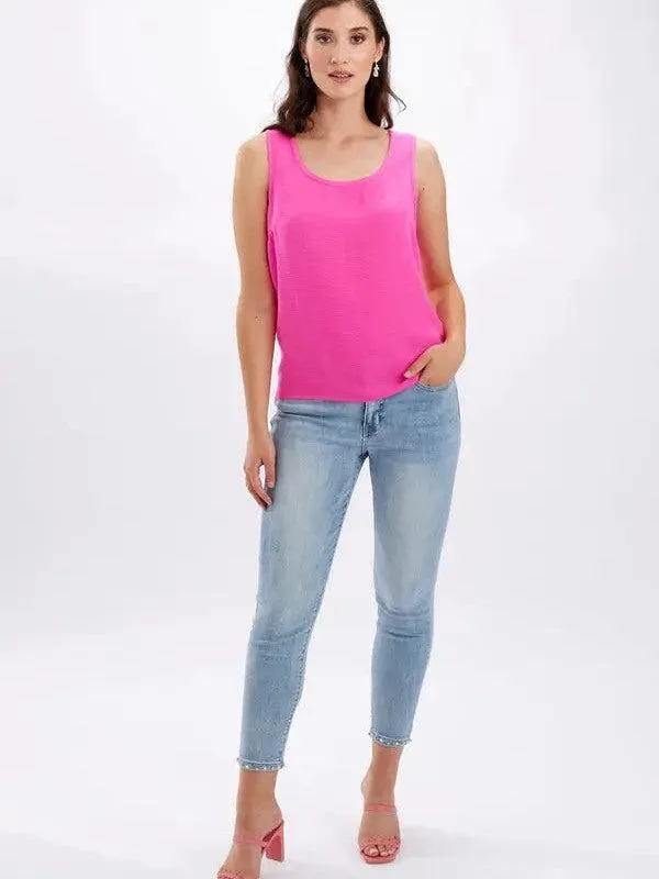 Fuchsia Rounded Neck Top 246416.