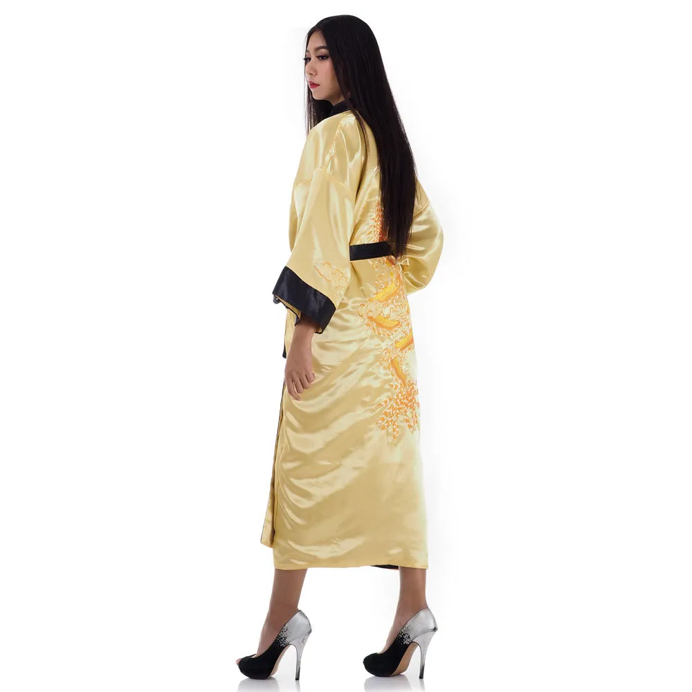 Golden Phoenix Women’s Reversible Kimono Robe
