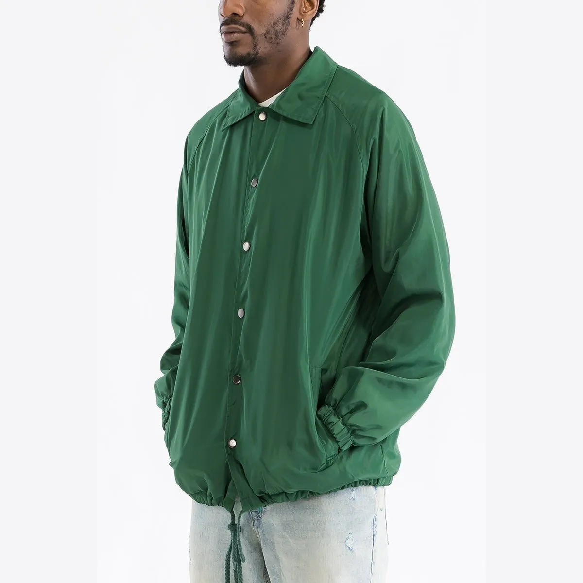 Green Solid Coach Jacket