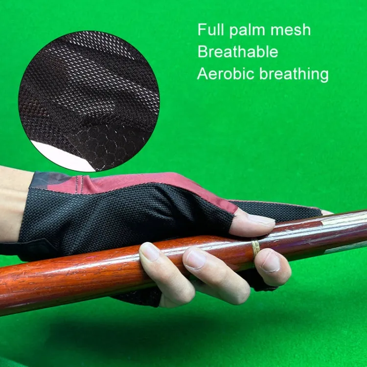 GUTENG Three Finger Thin Breathable Wear-Resistant Non-Slip Snooker Billiard Gloves, Style: Left Thumb Half Finger (Printed Black)