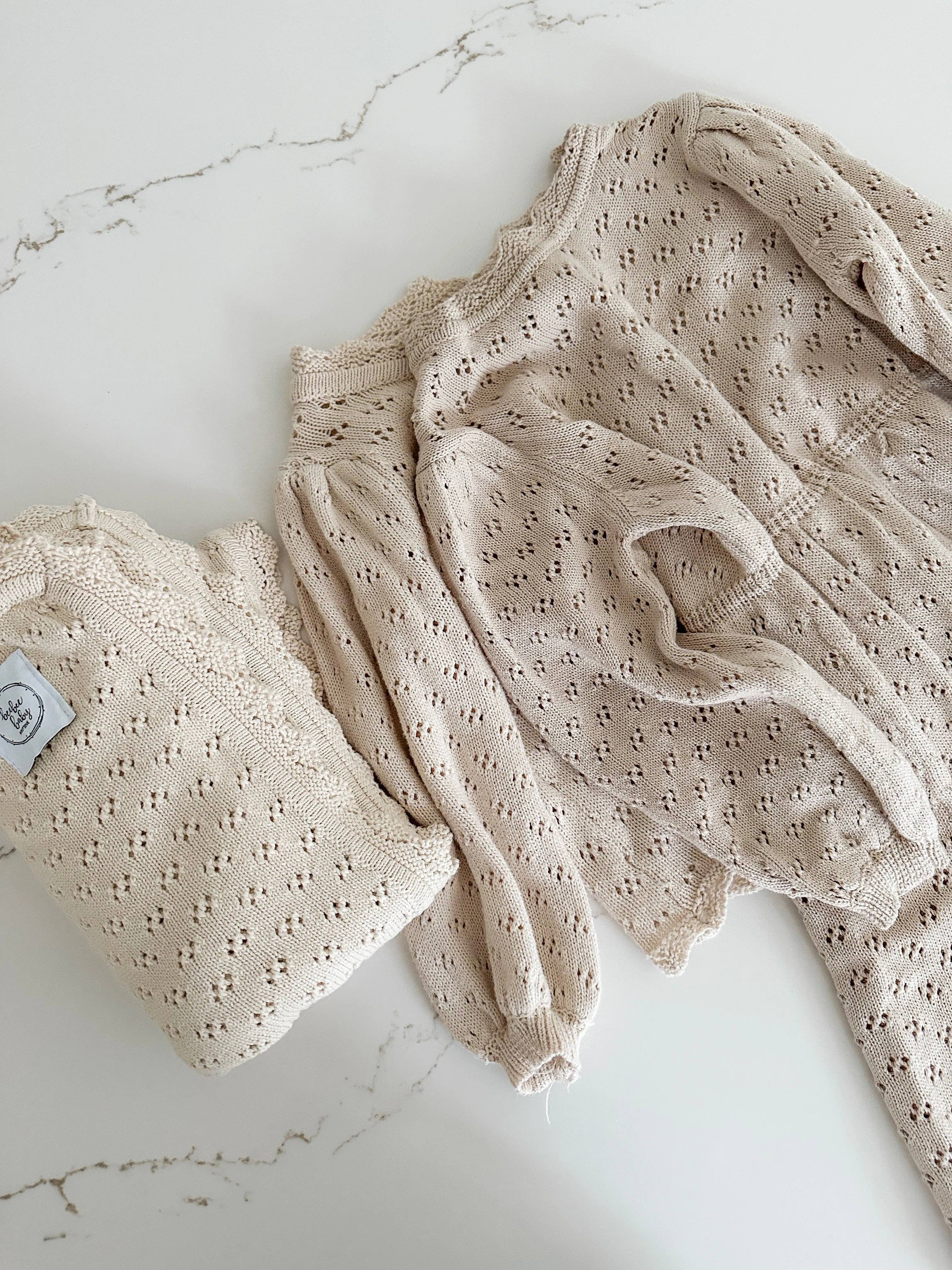 Hollow Out Knit Blanket - OAT