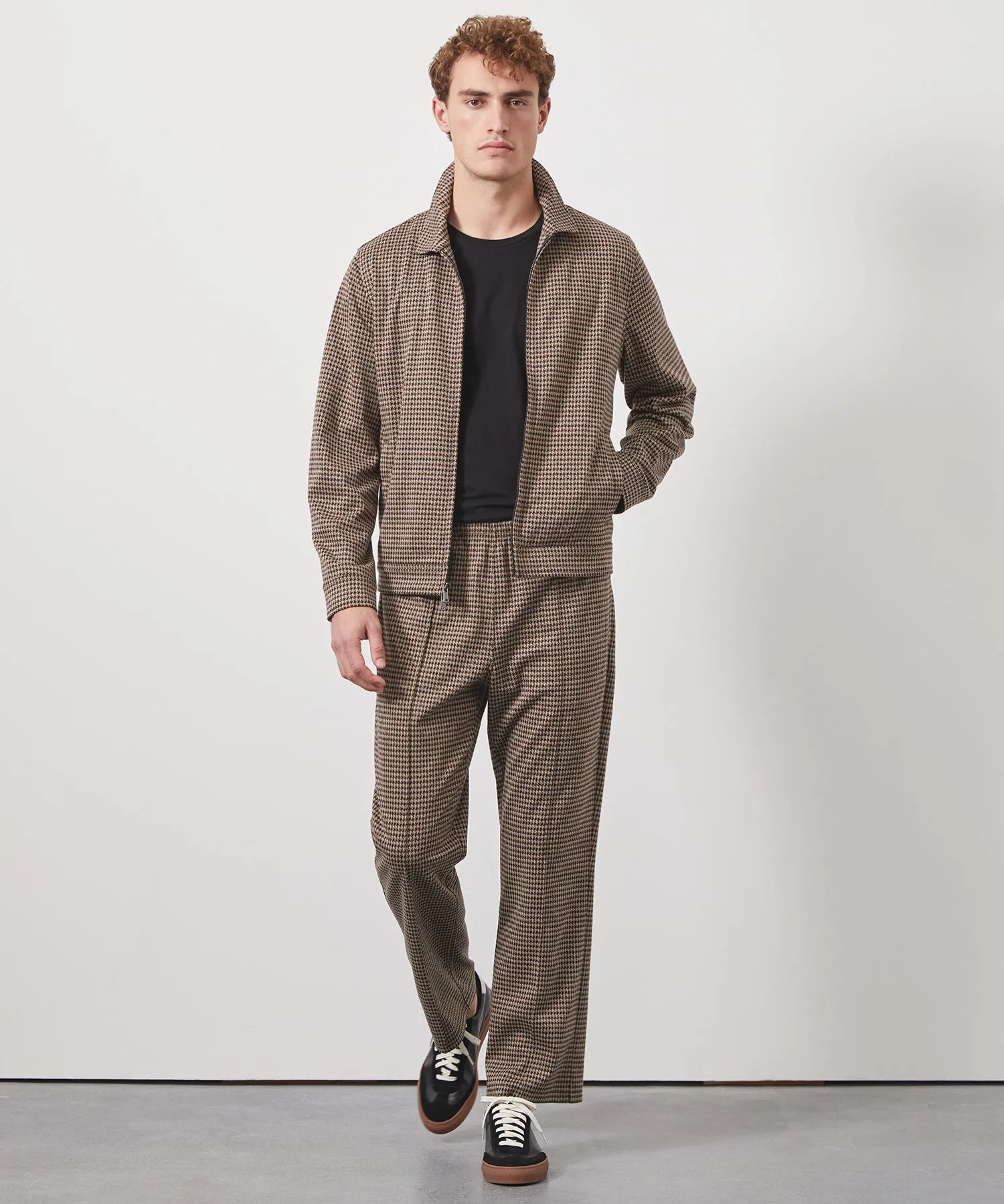 Houndstooth Pant in Dark Wheat