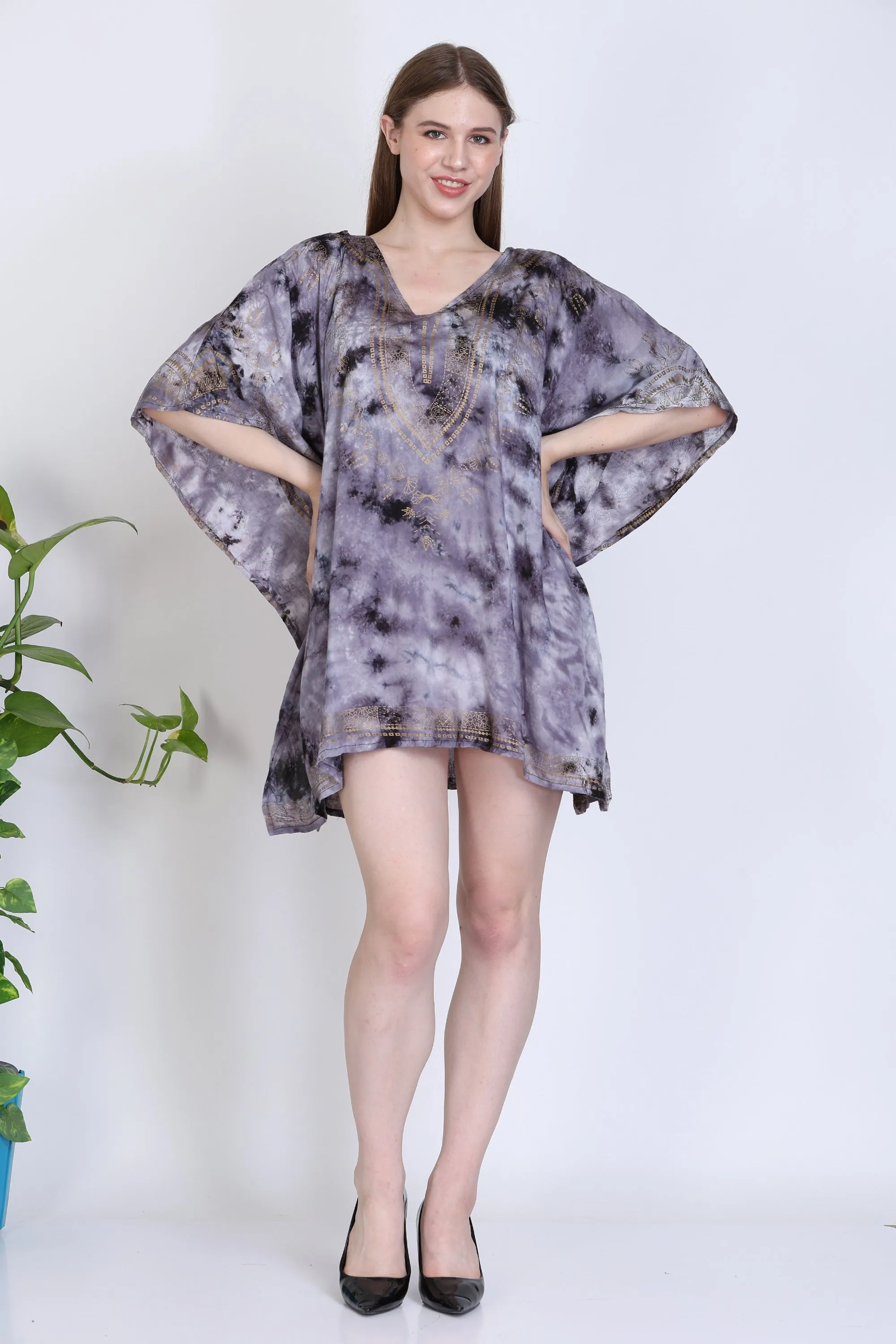 India Blue Women's Rayon Dashiki Print Tunic