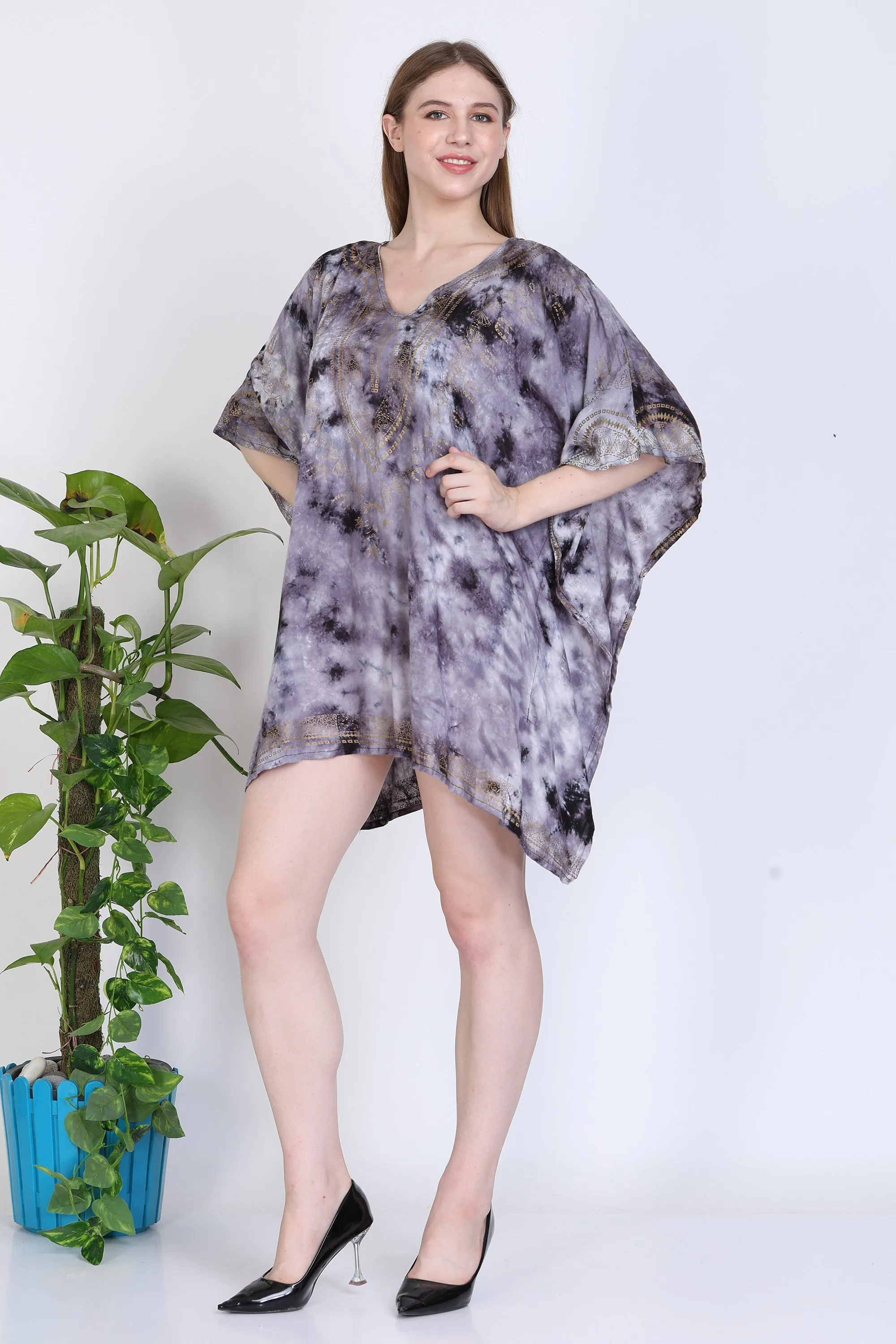 India Blue Women's Rayon Dashiki Print Tunic