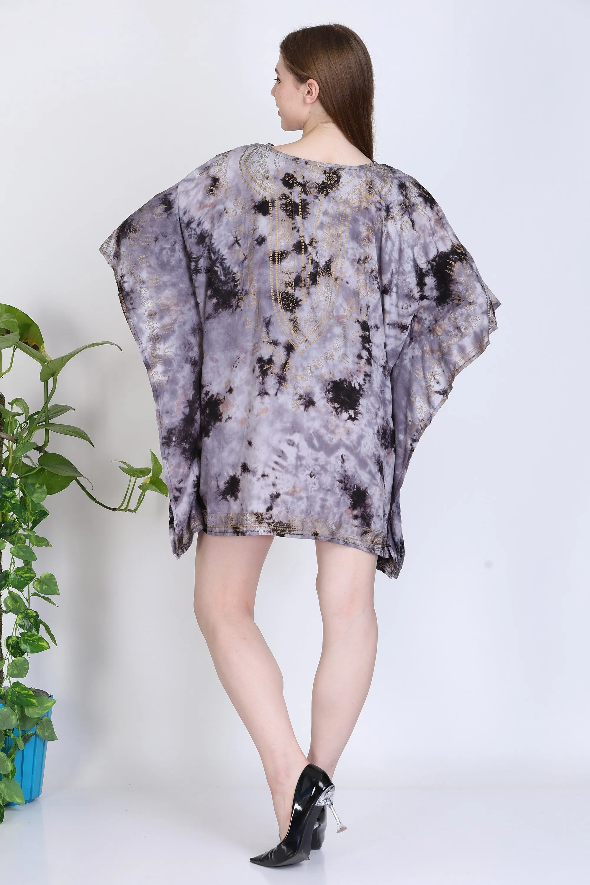India Blue Women's Rayon Dashiki Print Tunic