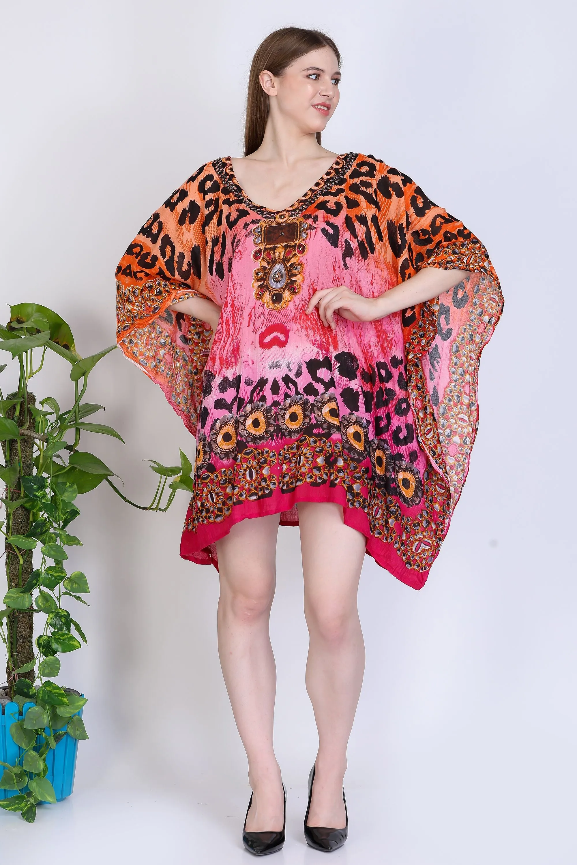 India Blue Women's Rayon Digital Print Tunic