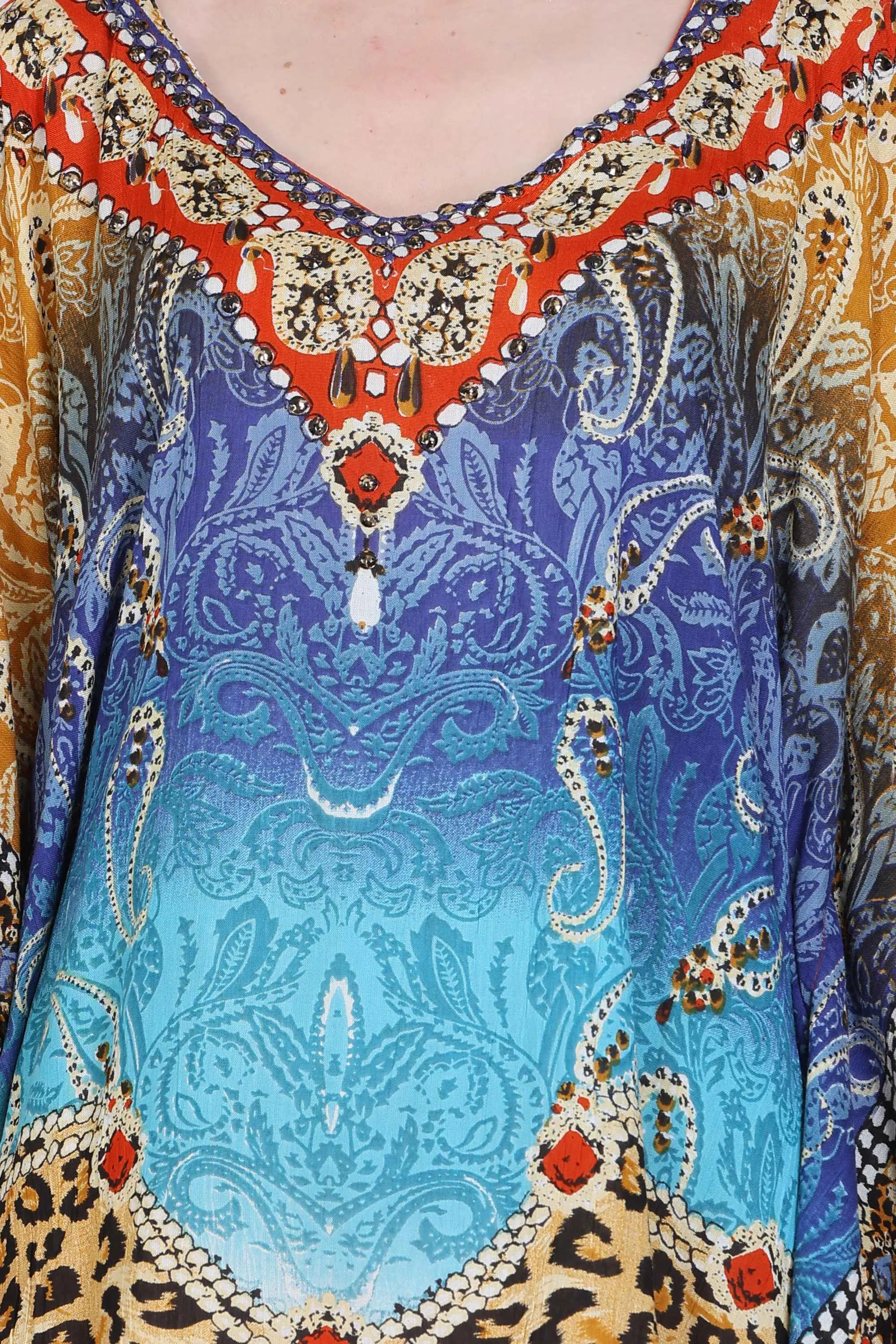 India Blue Women's Rayon Digital Print Tunic
