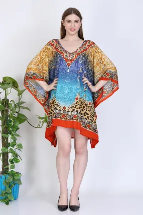 India Blue Women's Rayon Digital Print Tunic