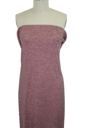 Italian Tubular Wool Ribbed Knit - Heathered Burgundy