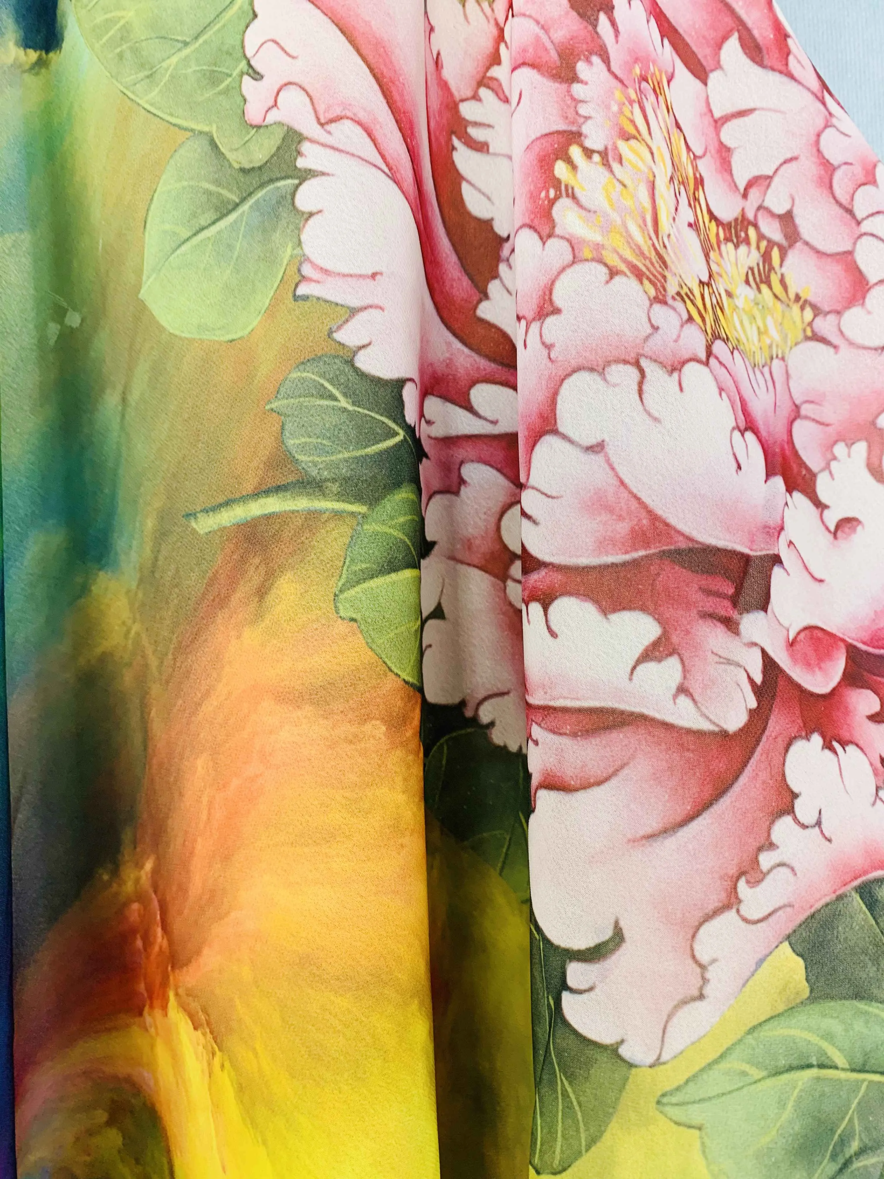 JC071005 Pink Peony In The Sea of Clouds Kimono