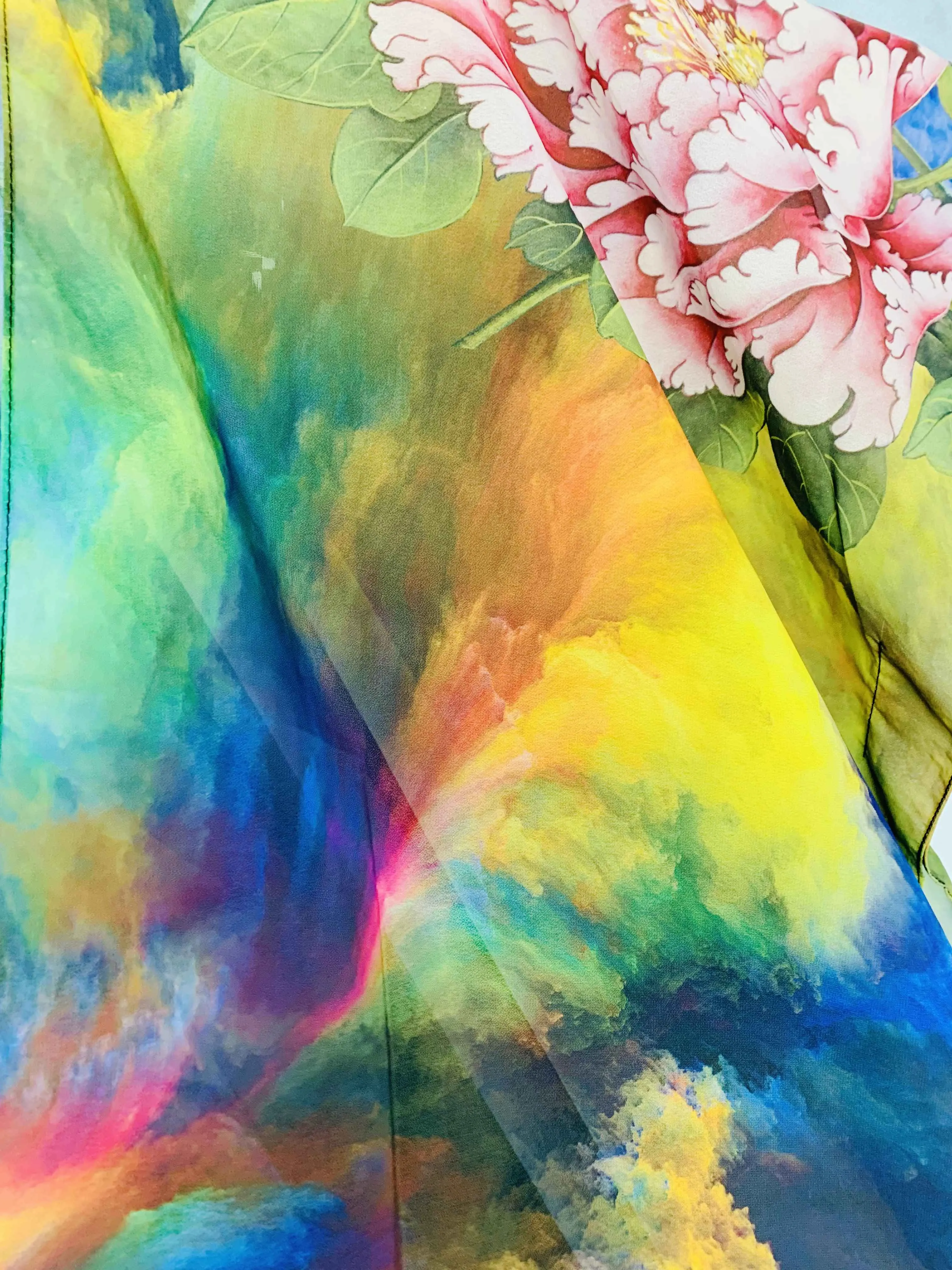 JC071005 Pink Peony In The Sea of Clouds Kimono