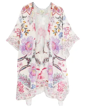 JC071215 Pink-Multi Paisley Floral Kimono