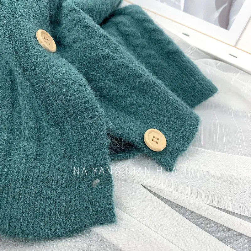 Korean Loose Japanese Knitted Vest Tank Top Women Cardigan Outdoor Tops Outerwear