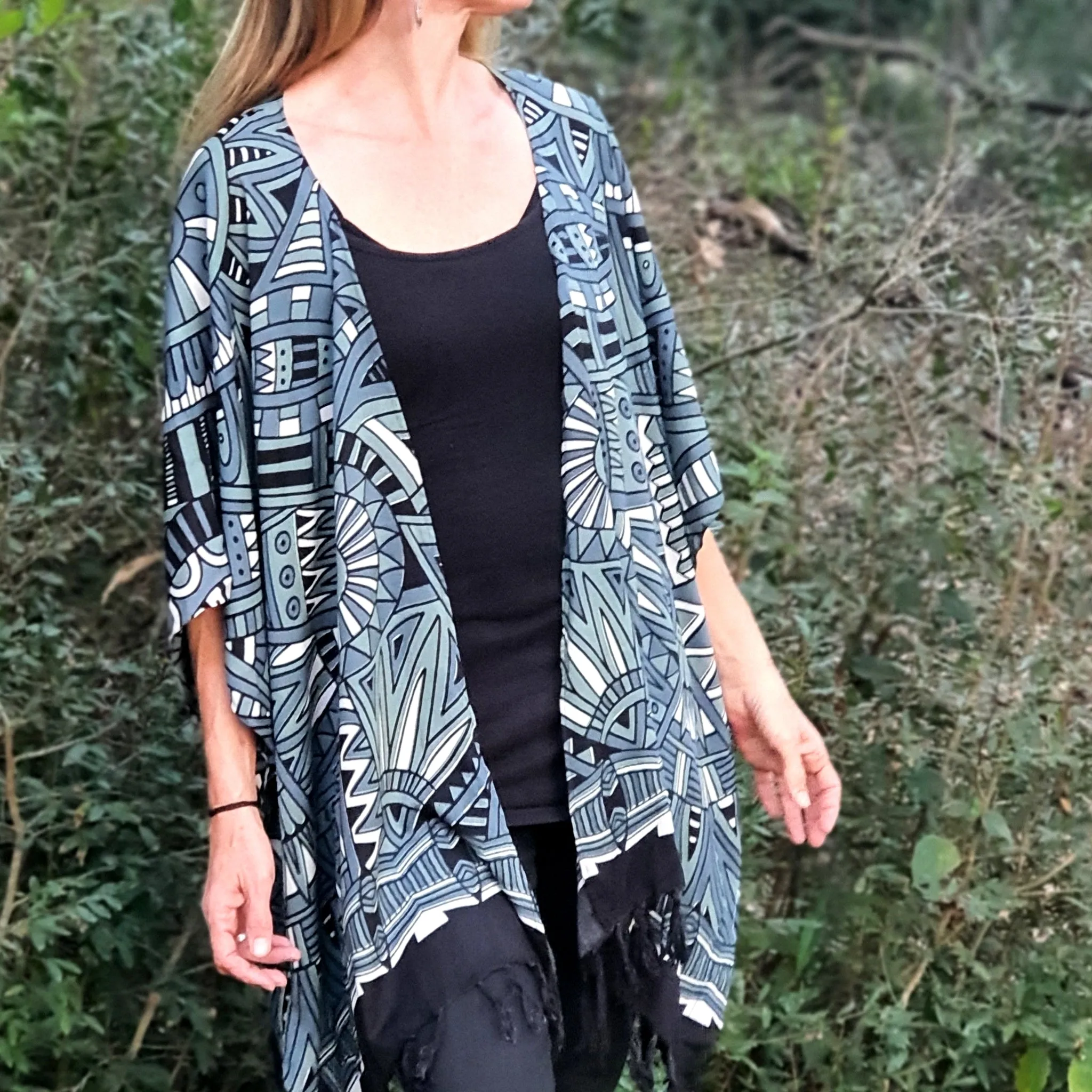 Ladies Kimono Jacket - Tribal