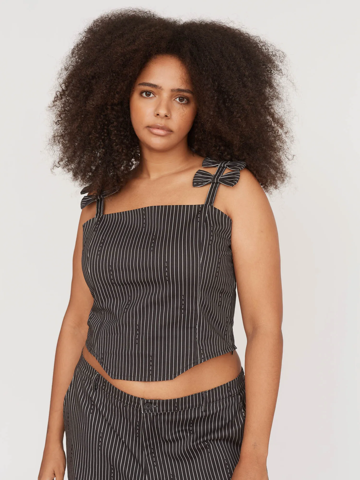 Lazy Pinstripe Corset Top