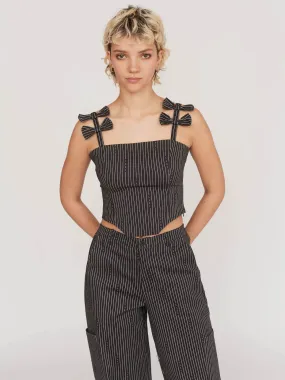 Lazy Pinstripe Corset Top