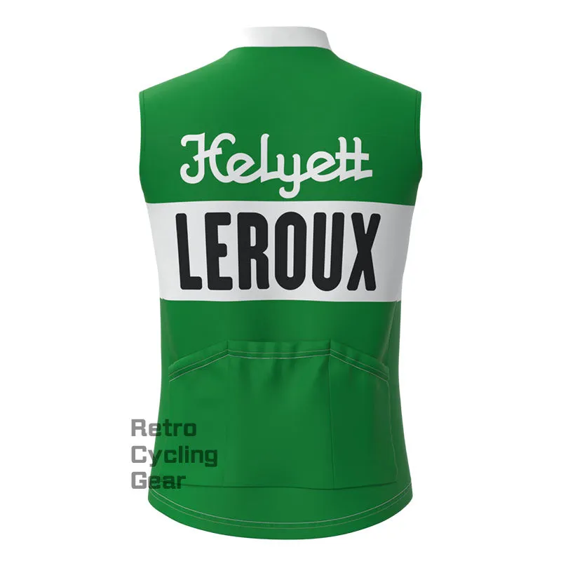 LEROUX Green Fleece Retro Cycling Vest