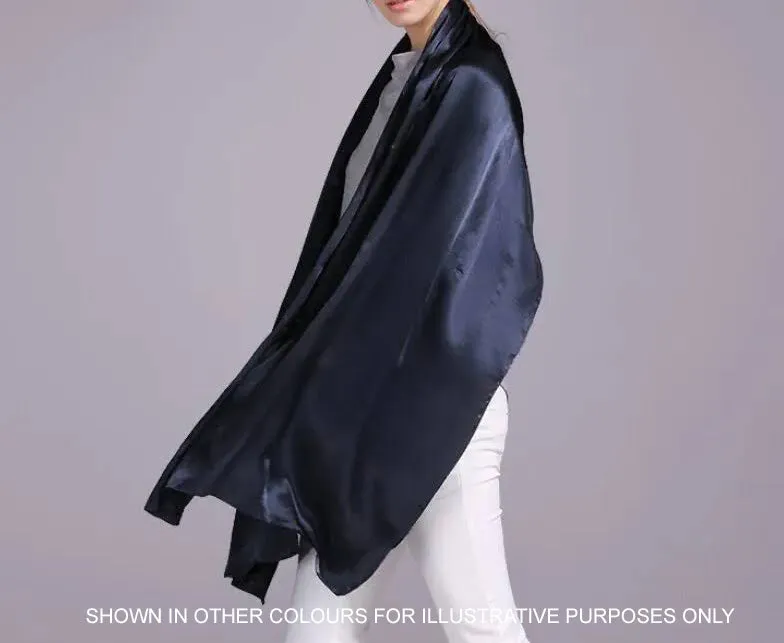 LONG PLAIN SAGE GREEN SATIN SCARF SHAWL WRAP