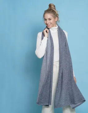 Loop Knit Two Toned Plaid Scarf in Silver