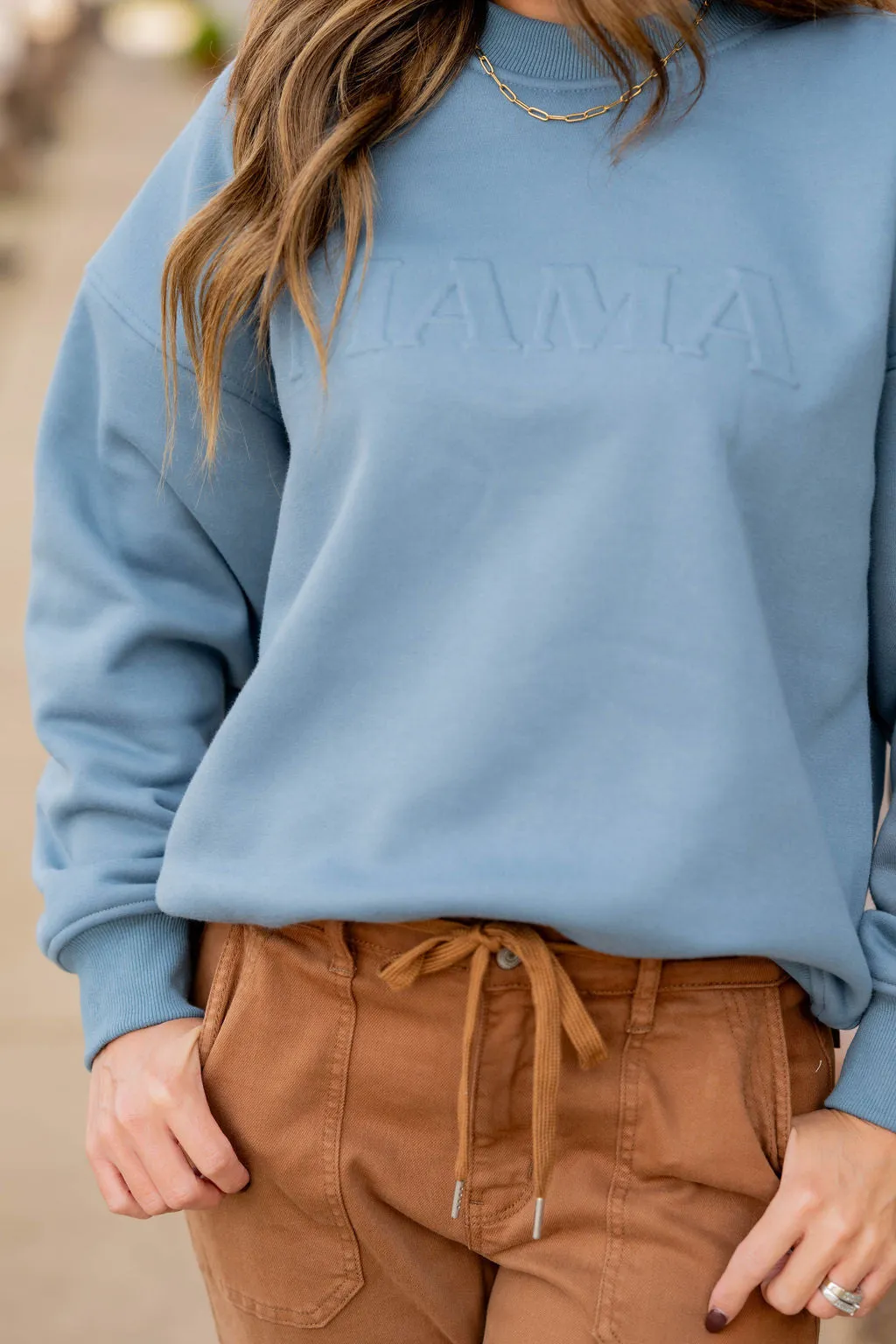 Mama Embossed Crewneck