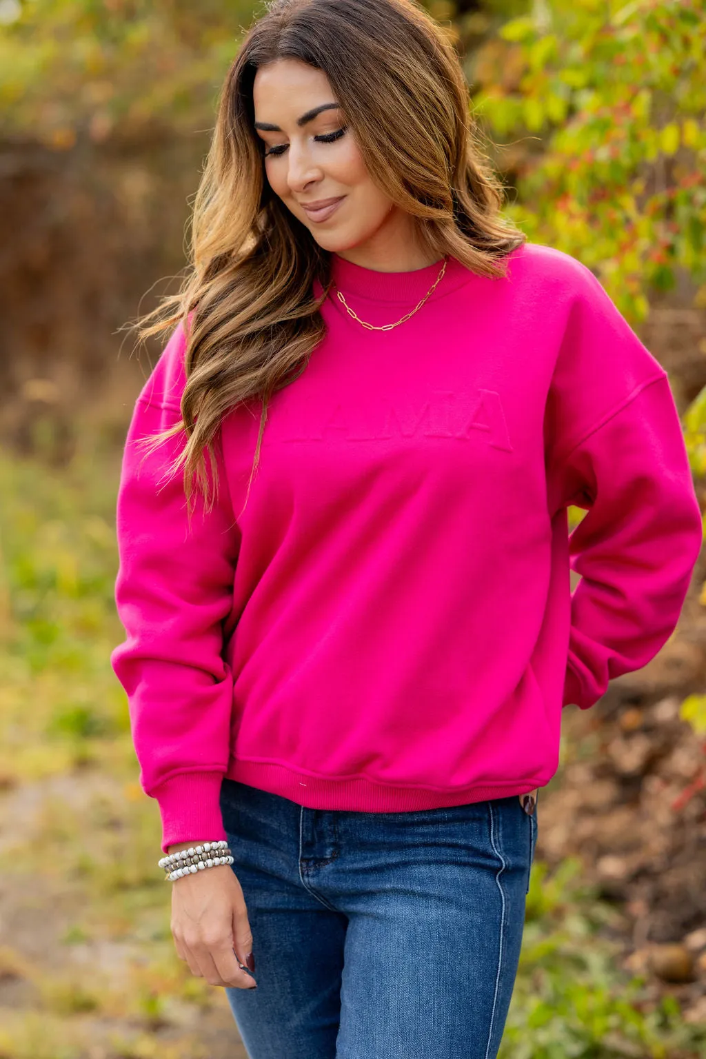 Mama Embossed Crewneck