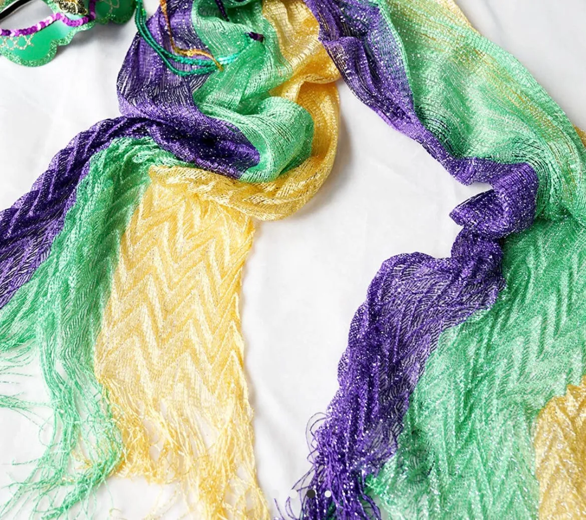 MARDI GRAS GLITTER SCARF