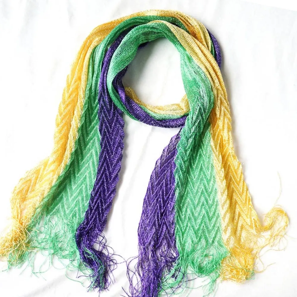 MARDI GRAS GLITTER SCARF