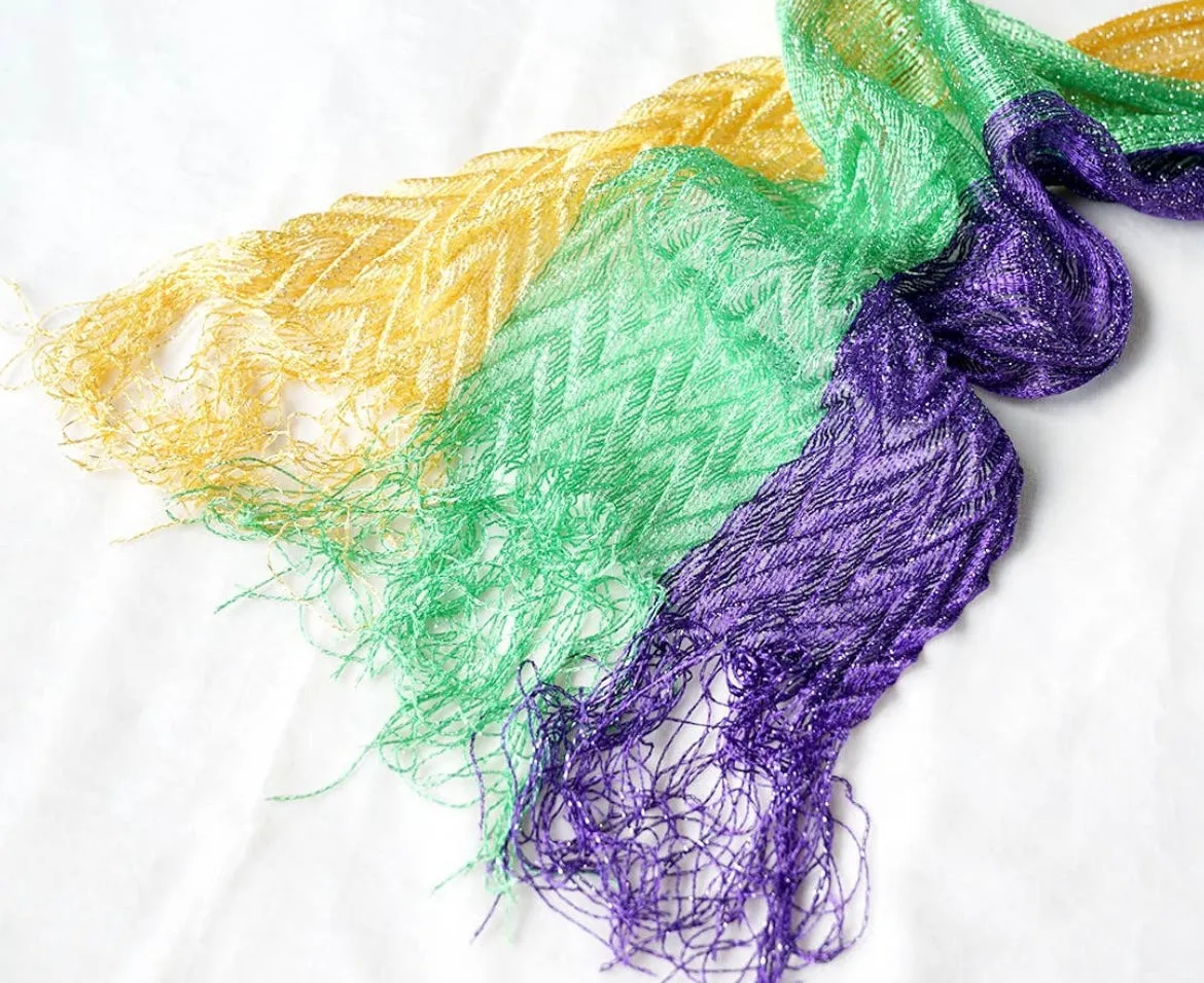 MARDI GRAS GLITTER SCARF