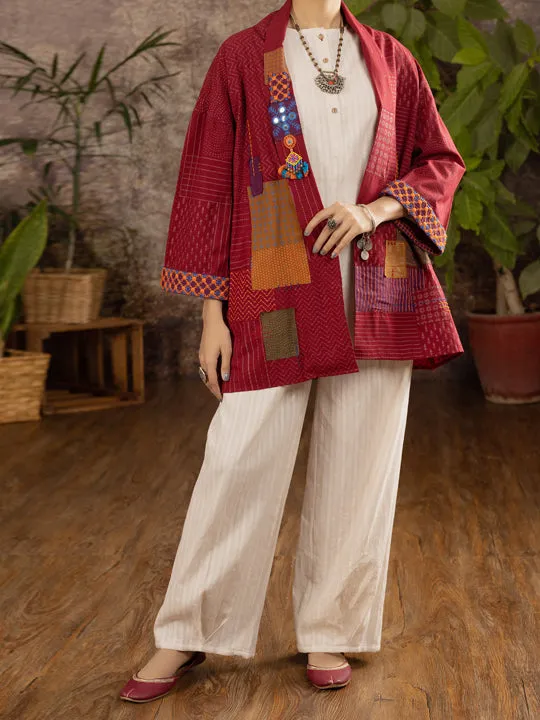 Maroon Karandi Tunic - ALCR-LK-1096