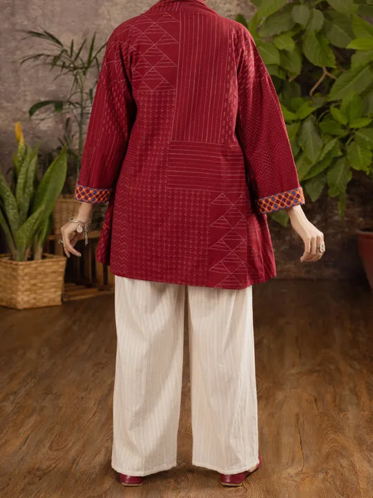 Maroon Karandi Tunic - ALCR-LK-1096