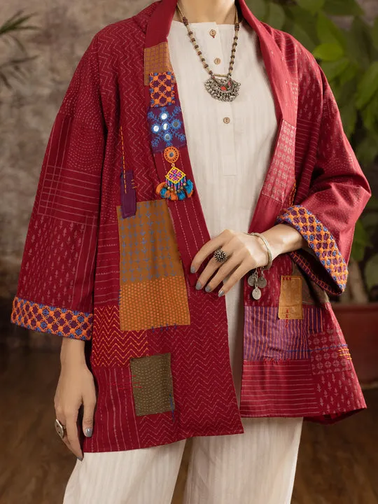 Maroon Karandi Tunic - ALCR-LK-1096