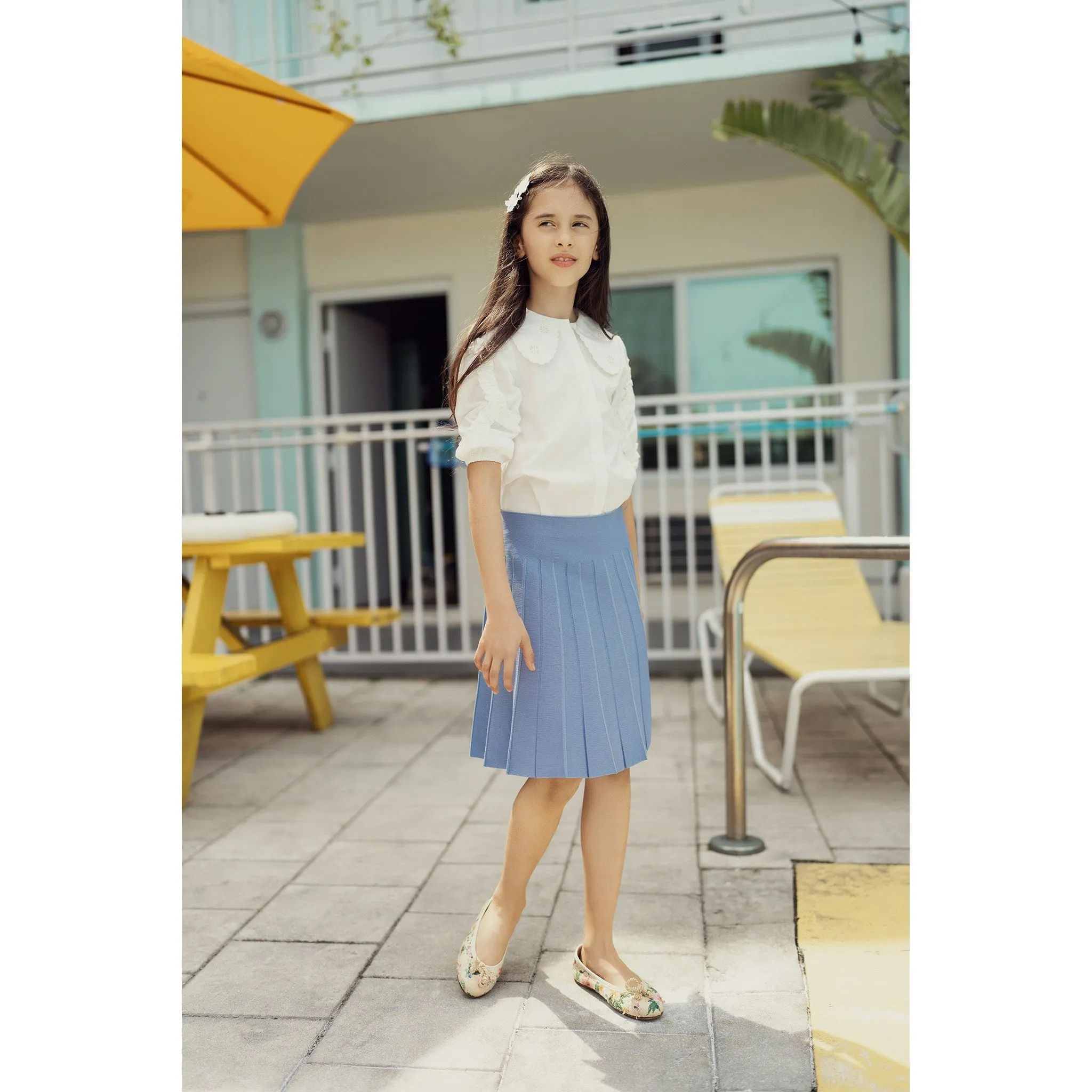 Melange Pleated Dahlia Skirt