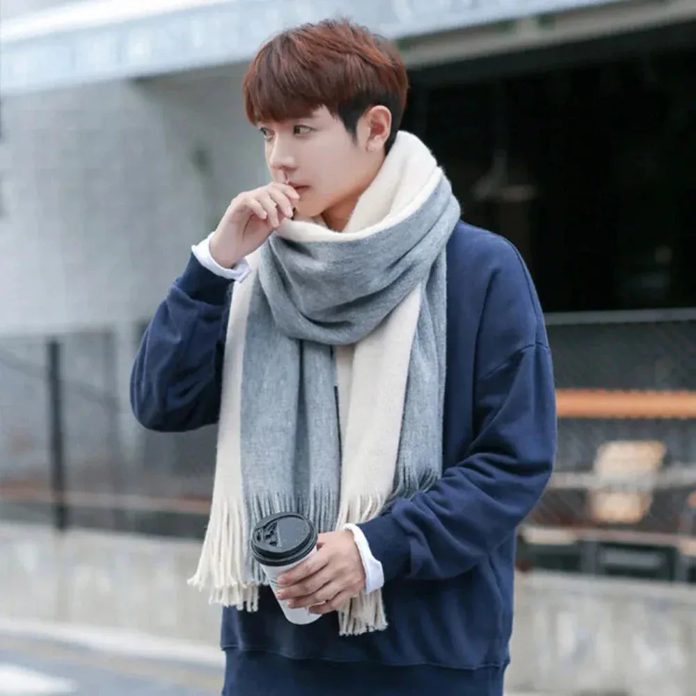 Mens Two Tone Thick Scarf