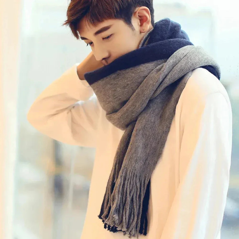 Mens Two Tone Thick Scarf