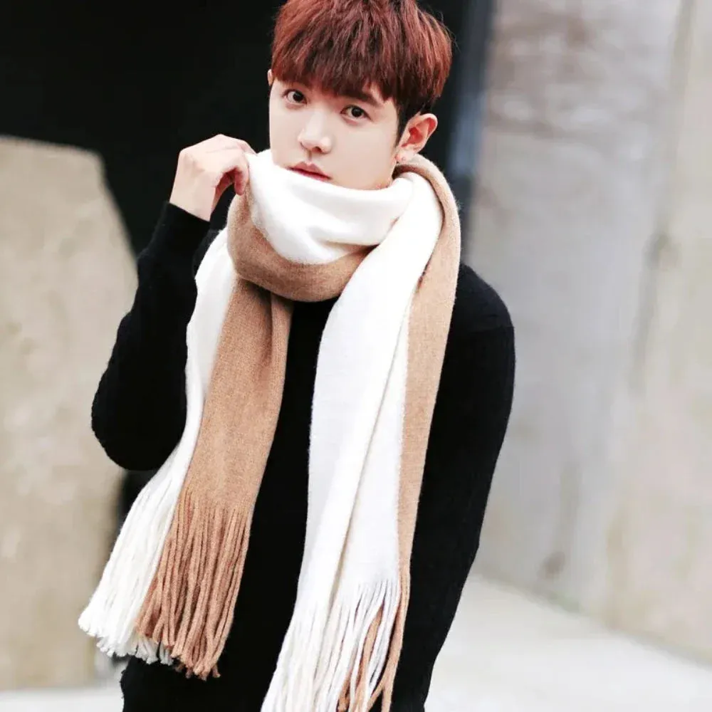 Mens Two Tone Thick Scarf