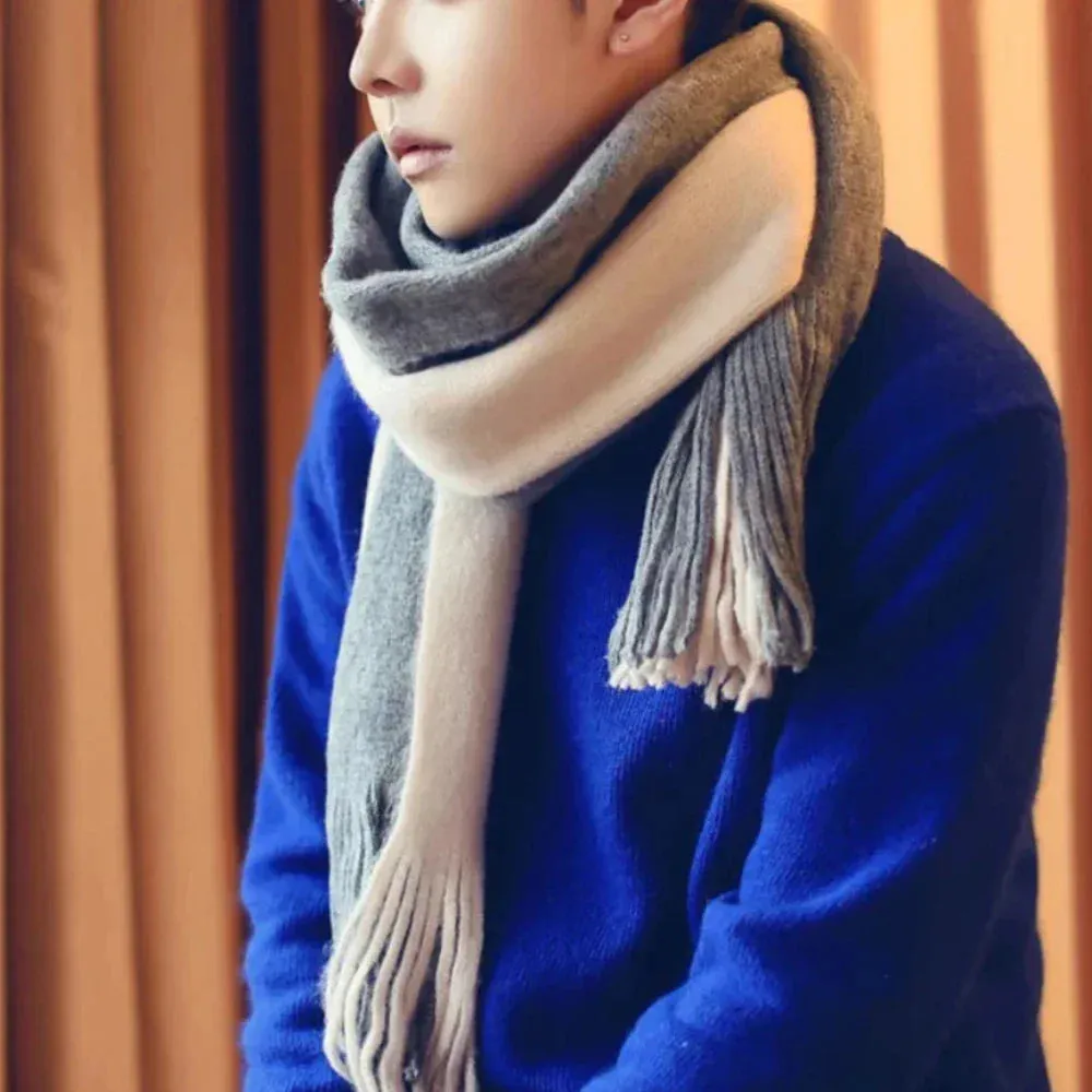 Mens Two Tone Thick Scarf
