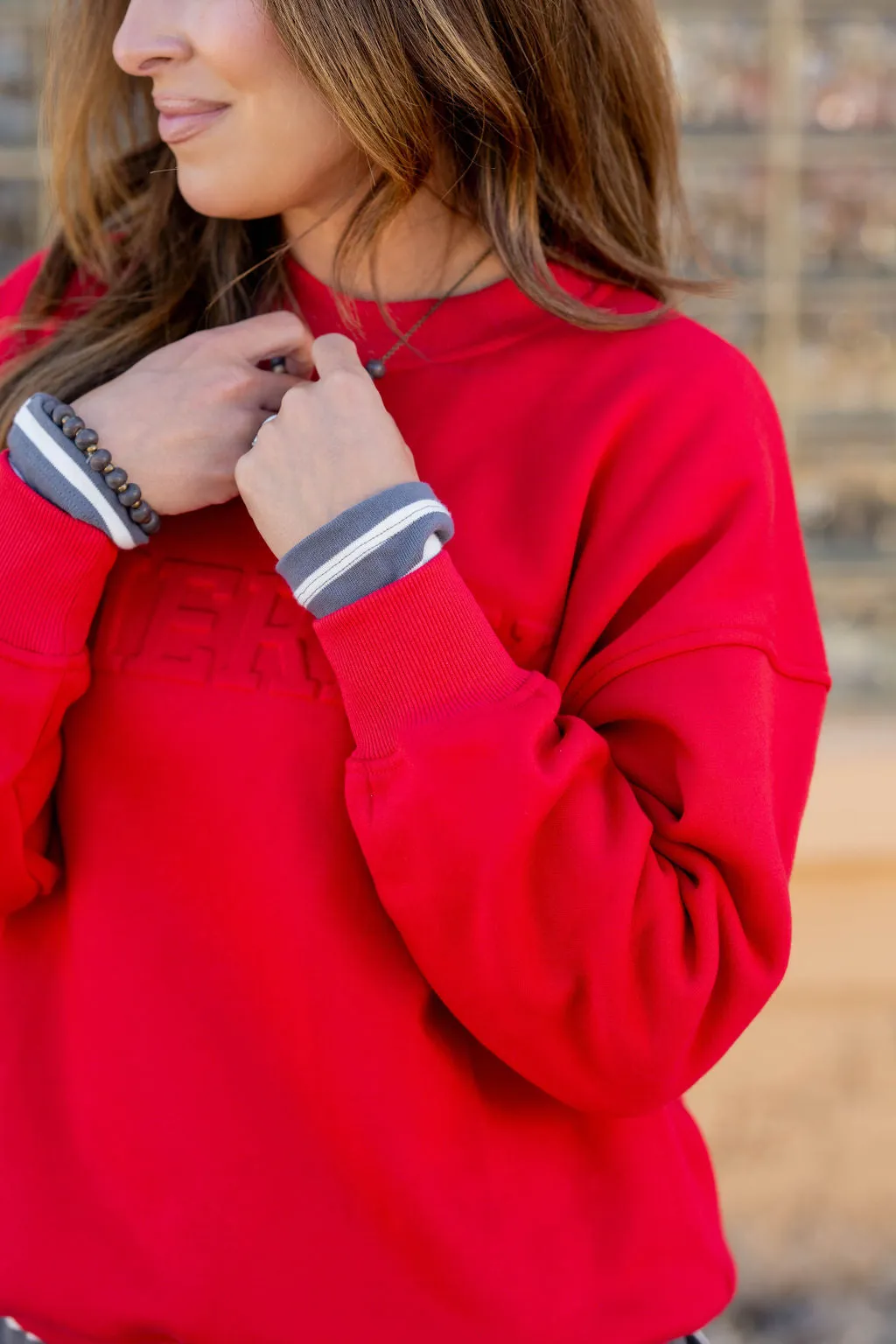 Merry Embossed Crewneck