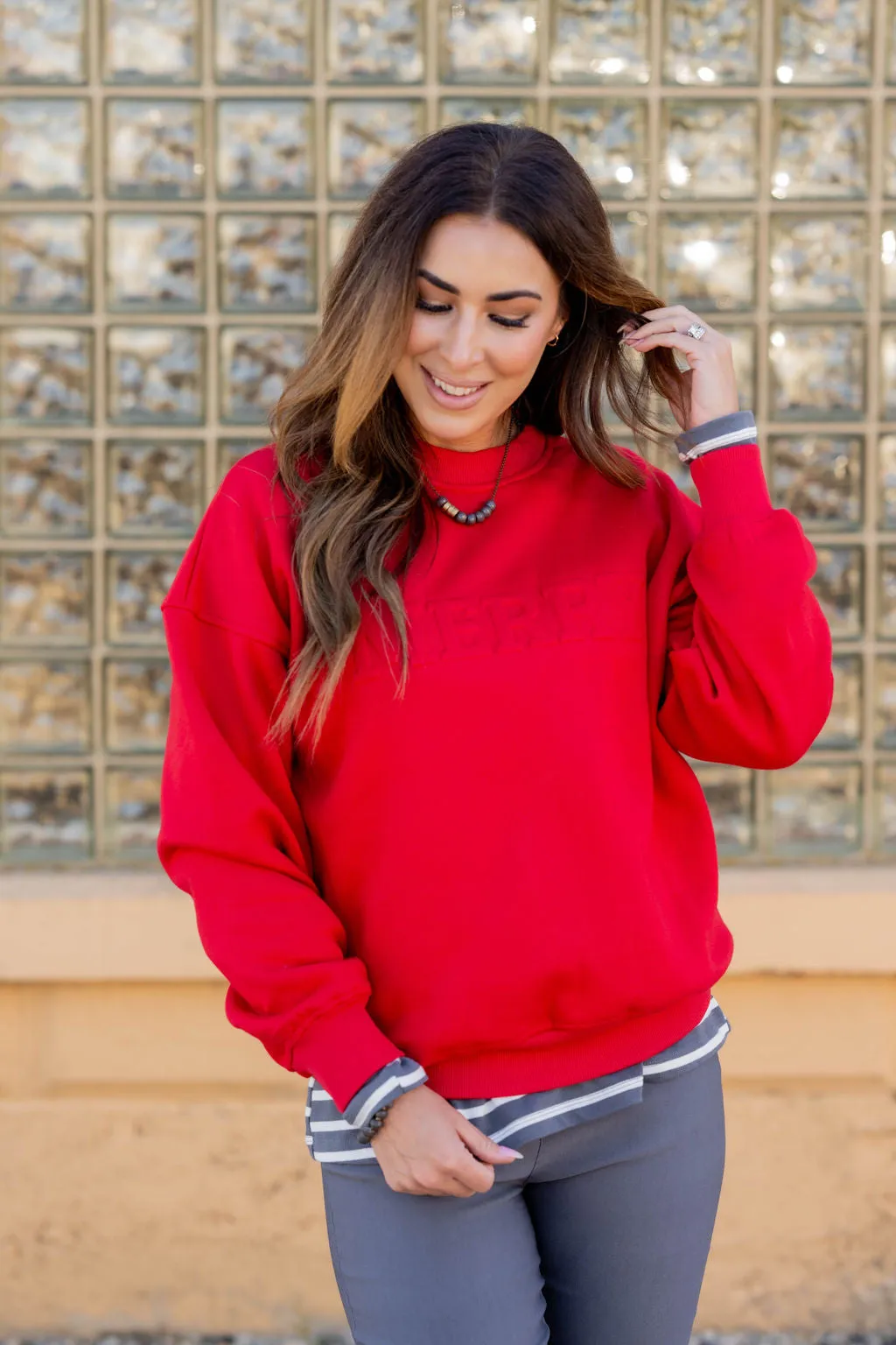 Merry Embossed Crewneck