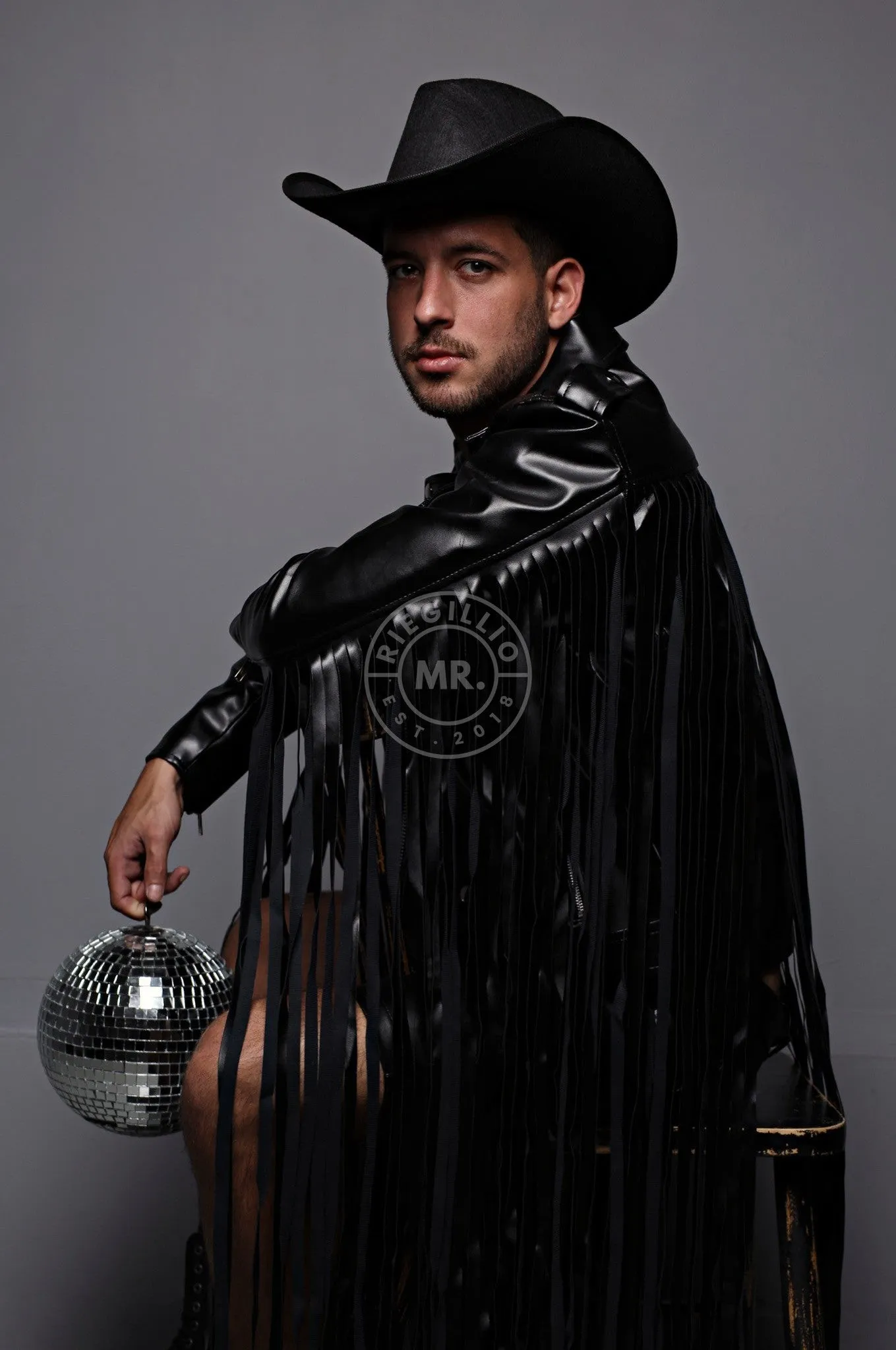 MR. Fringe Biker Jacket - Black
