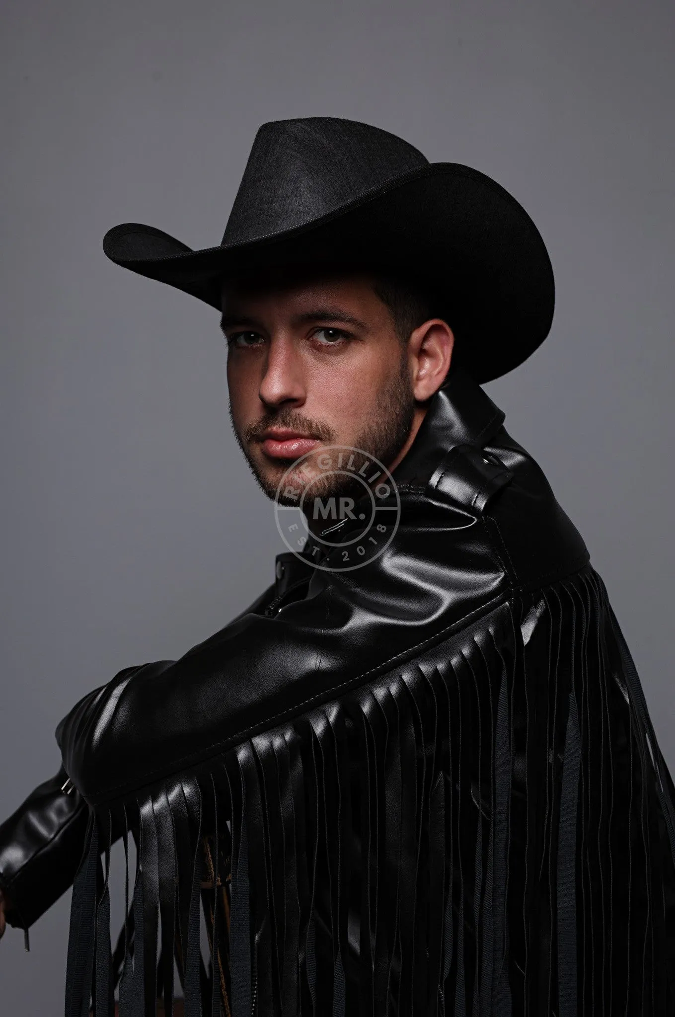 MR. Fringe Biker Jacket - Black