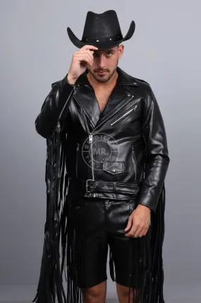 MR. Fringe Biker Jacket - Black