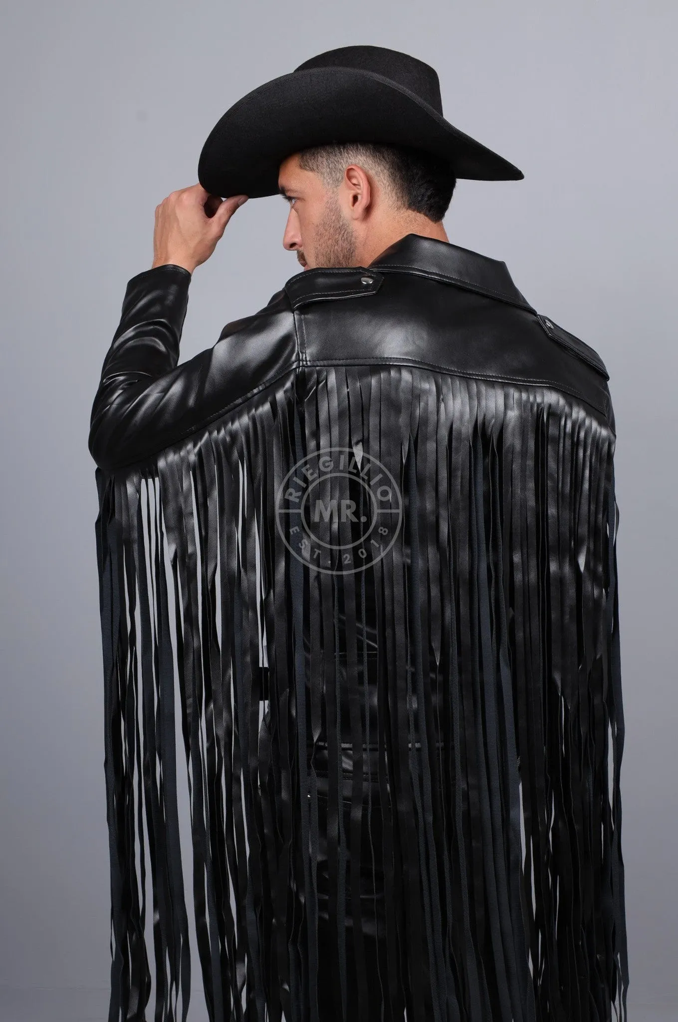 MR. Fringe Biker Jacket - Black