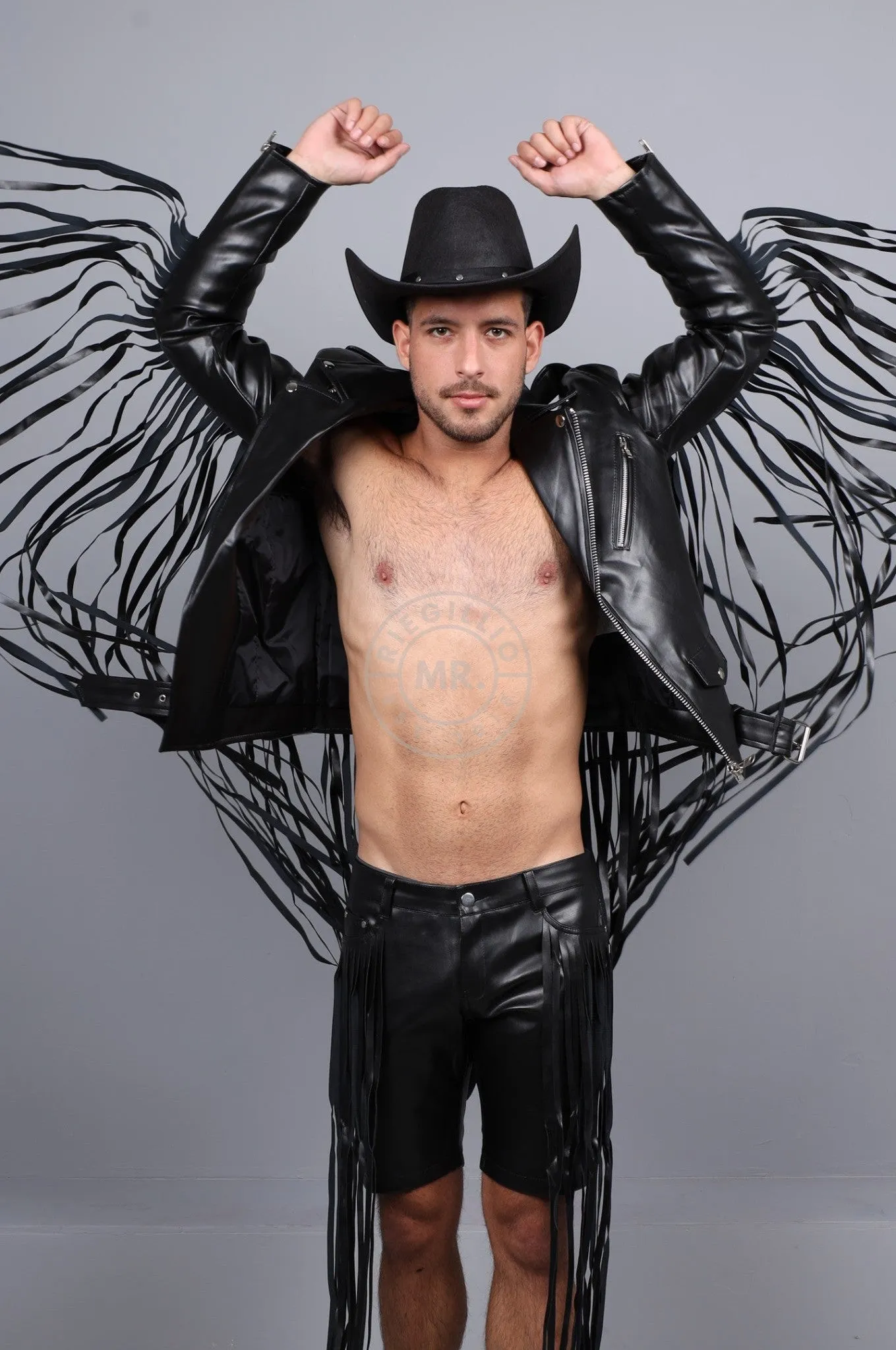 MR. Fringe Biker Jacket - Black