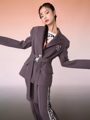 MUKZIN Grey Casual Blazer Coat