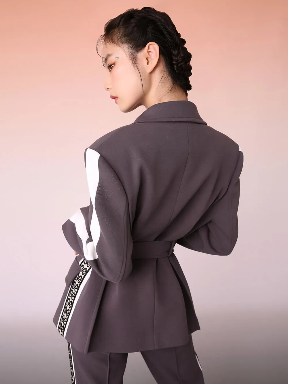 MUKZIN Grey Casual Blazer Coat