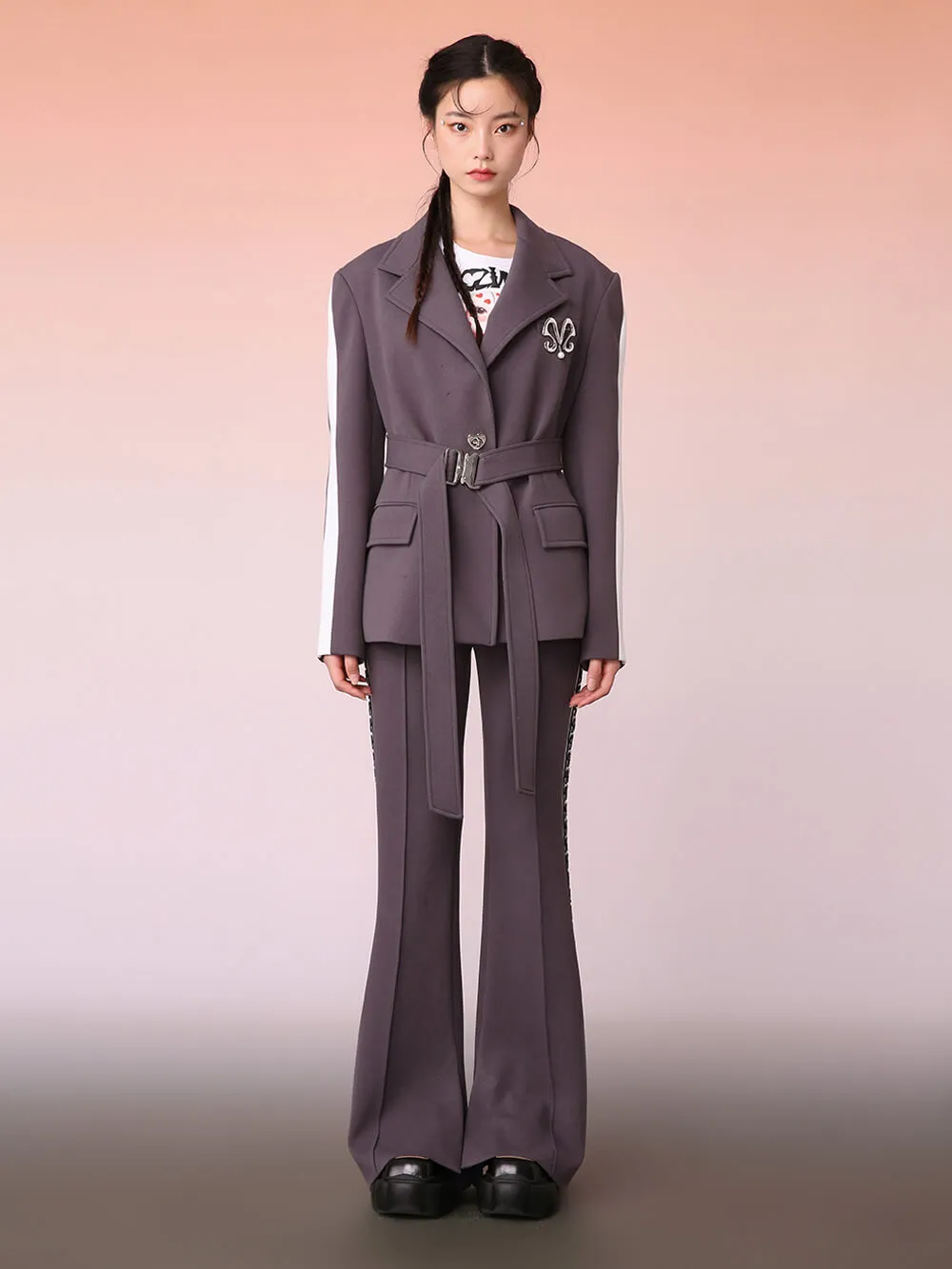 MUKZIN Grey Casual Blazer Coat