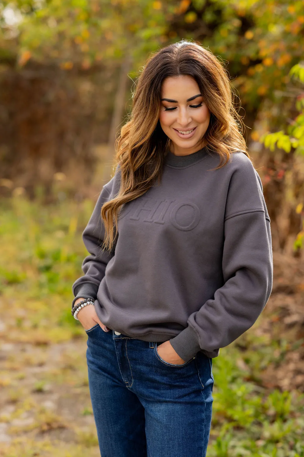 Ohio Embossed Crewneck