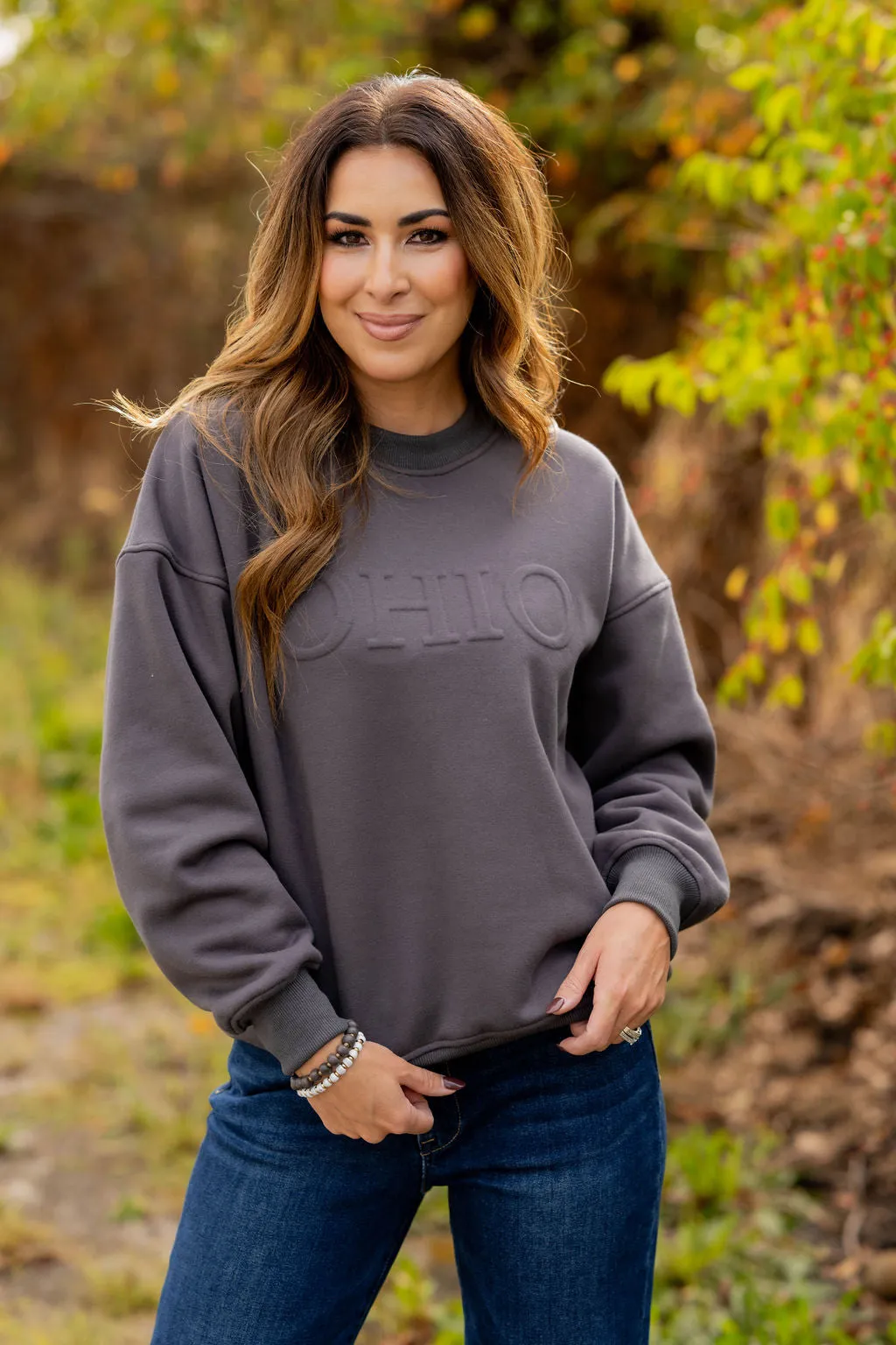 Ohio Embossed Crewneck