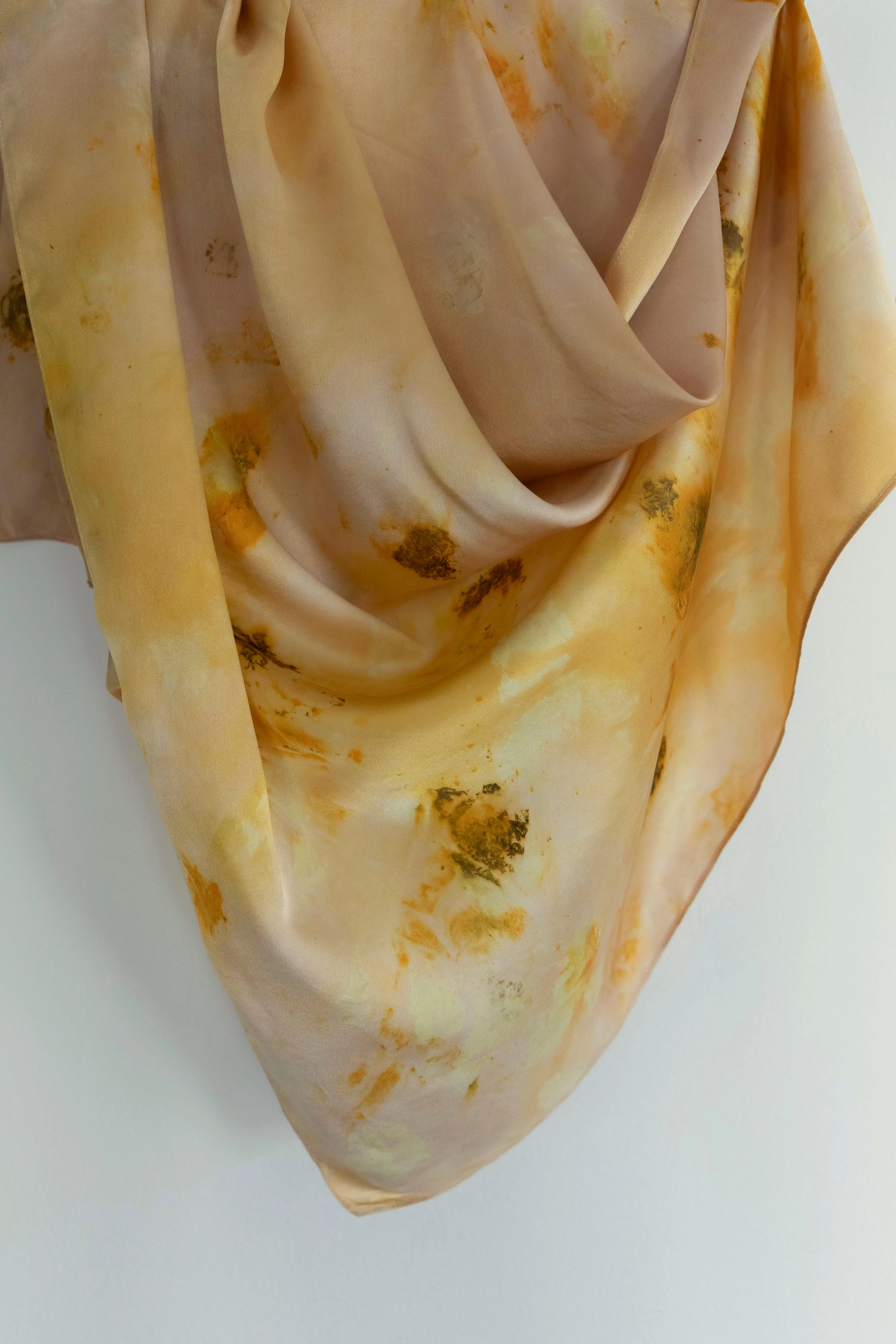 Original Eco-Print {Marigolds Blush}  | 35 x 35" 100% Silk Satin Scarf